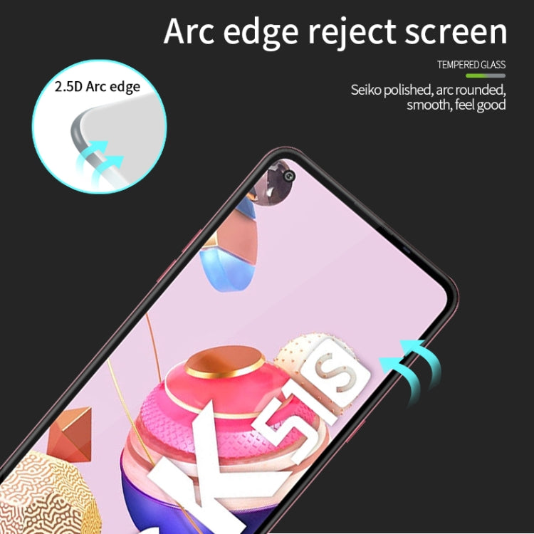For LG K51S / K61 PINWUYO 9H 2.5D Full Screen Tempered Glass Film(Black) - LG Tempered Glass by PINWUYO | Online Shopping South Africa | PMC TechLife | Buy Now Pay Later Mobicred