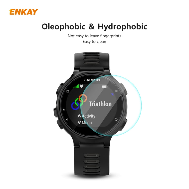 Compatible with Garmin Compatible witherunner 735 / 735XT ENKAY Hat-Prince 0.2mm 9H 2.15D Curved Edge Tempered Glass Screen Protector  Watch Film
