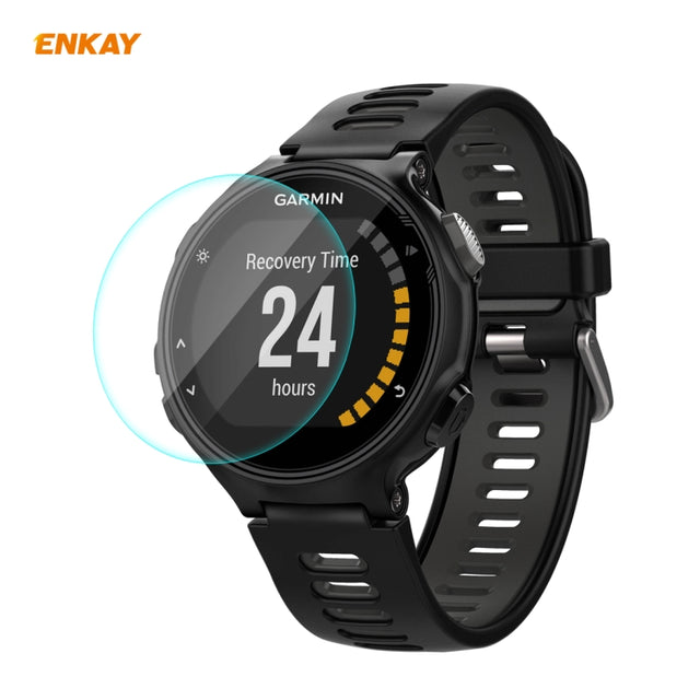 Compatible with Garmin Compatible witherunner 735 / 735XT ENKAY Hat-Prince 0.2mm 9H 2.15D Curved Edge Tempered Glass Screen Protector  Watch Film
