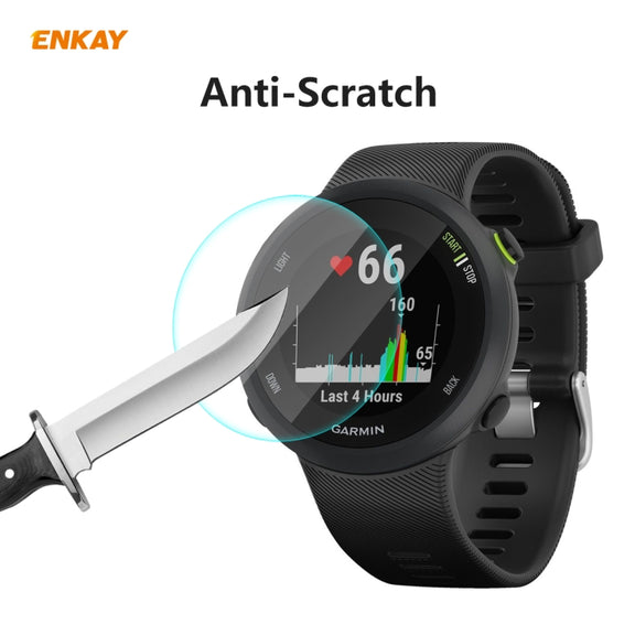 Compatible with Garmin Compatible witherunner 45 / 45S 2 PCS ENKAY Hat-Prince 0.2mm 9H 2.15D Curved Edge Tempered Glass Screen Protector  Watch Film
