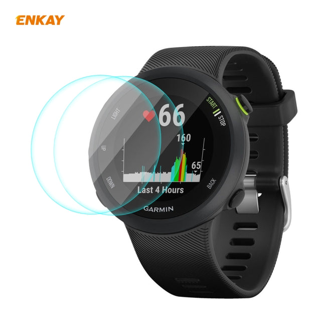 Compatible with Garmin Compatible witherunner 45 / 45S 2 PCS ENKAY Hat-Prince 0.2mm 9H 2.15D Curved Edge Tempered Glass Screen Protector  Watch Film