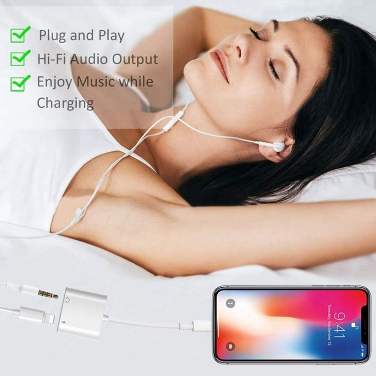 ZS-KL21804 2 in 1 8 Pin to 3.5mm Audio + 8 Pin Charging Interface, Earphone Adapter, Suitable for All IOS Systems - Earphone Adapter by PMC TechLife | Online Shopping South Africa | PMC TechLife