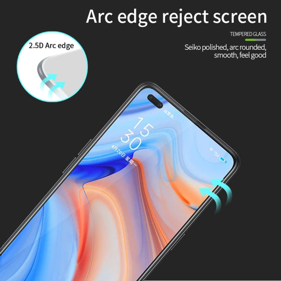 For Oppo Reno4 5G PINWUYO 9H 2.5D Full Screen Tempered Glass Film(Black)