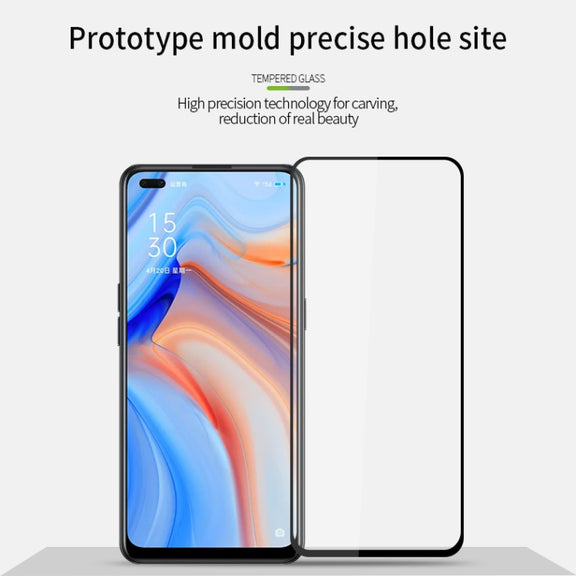 For Oppo Reno4 5G PINWUYO 9H 2.5D Full Screen Tempered Glass Film(Black)
