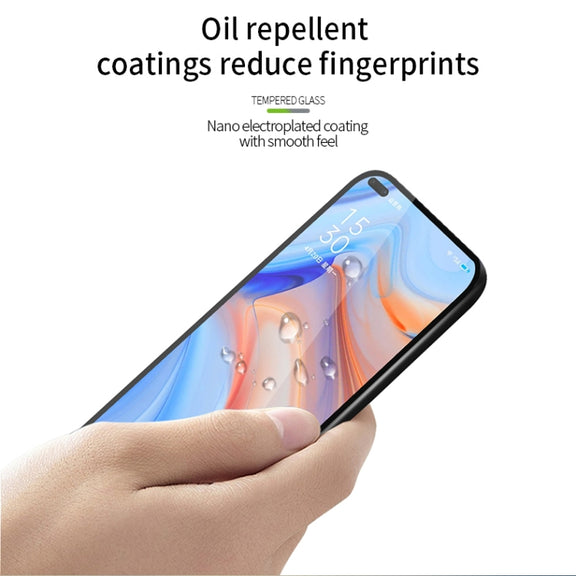 For Oppo Reno4 5G PINWUYO 9H 2.5D Full Screen Tempered Glass Film(Black)