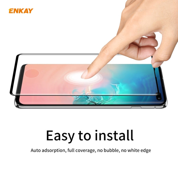 For Samsung Galaxy S10+ ENKAY Hat-Prince 0.26mm 9H 3D Full Glue Explosion-proof Full Screen Curved Heat Bending Tempered Glass Film