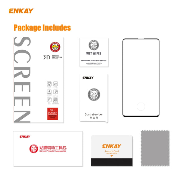 For Samsung Galaxy S10+ ENKAY Hat-Prince 0.26mm 9H 3D Full Glue Explosion-proof Full Screen Curved Heat Bending Tempered Glass Film