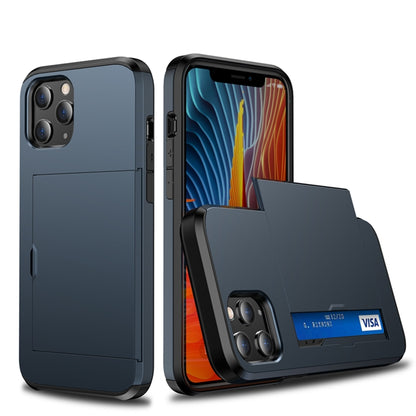 For iPhone 12 / 12 Pro Shockproof Rugged Armor Protective Case with Card Slot(Dark Blue) - free shipping - PMC Jewellery - Order now!