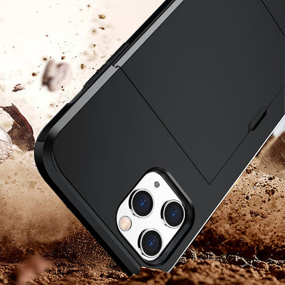 For iPhone 12 / 12 Pro Shockproof Rugged Armor Protective Case with Card Slot(Dark Blue) - free shipping - PMC Jewellery - Order now!
