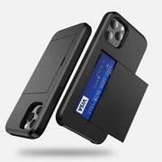 For iPhone 12 / 12 Pro Shockproof Rugged Armor Protective Case with Card Slot(Dark Blue)