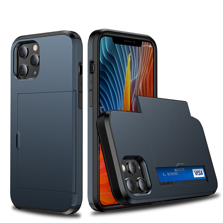 For iPhone 12 / 12 Pro Shockproof Rugged Armor Protective Case with Card Slot(Dark Blue) - free shipping - PMC TechLife - Order now!