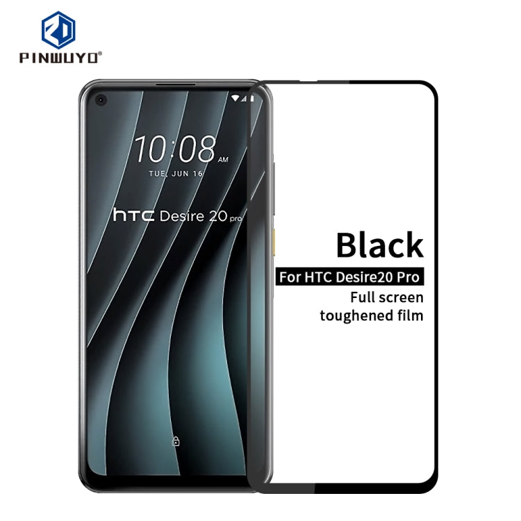 For HTC Desire 20 Pro PINWUYO 9H 2.5D Full Screen Tempered Glass Film(Black) - Others by PINWUYO | Online Shopping South Africa | PMC TechLife | Buy Now Pay Later Mobicred
