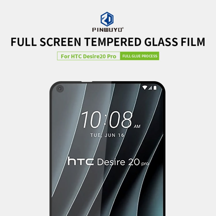 For HTC Desire 20 Pro PINWUYO 9H 2.5D Full Screen Tempered Glass Film(Black) - Others by PINWUYO | Online Shopping South Africa | PMC TechLife | Buy Now Pay Later Mobicred