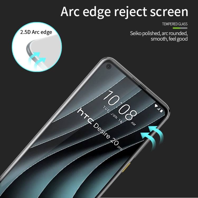 For HTC Desire 20 Pro PINWUYO 9H 2.5D Full Screen Tempered Glass Film(Black) - Others by PINWUYO | Online Shopping South Africa | PMC TechLife | Buy Now Pay Later Mobicred