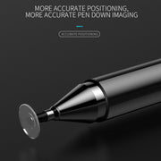 Imitation Porcelain 2 in 1 Mobile Phone Touch Screen Capacitive Pen for Apple / Huawei / Xiaomi / Samsung(Black)