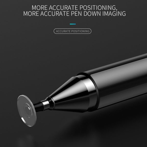 Imitation Porcelain 2 in 1 Mobile Phone Touch Screen Capacitive Pen for Apple / Huawei / Xiaomi / Samsung(Black)