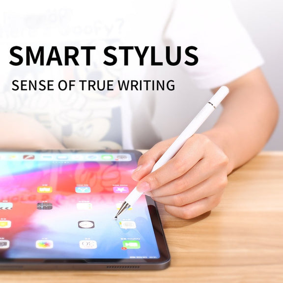 Imitation Porcelain 2 in 1 Mobile Phone Touch Screen Capacitive Pen for Apple / Huawei / Xiaomi / Samsung(Black)