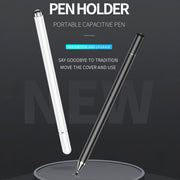 Imitation Porcelain 2 in 1 Mobile Phone Touch Screen Capacitive Pen for Apple / Huawei / Xiaomi / Samsung(Black)