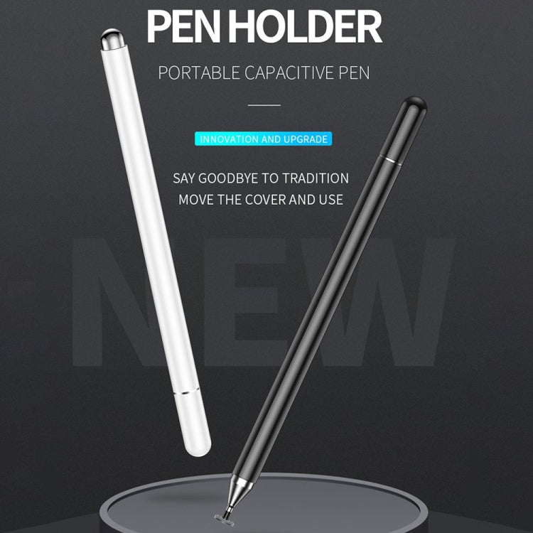 Imitation Porcelain 2 in 1 Mobile Phone Touch Screen Capacitive Pen for Apple / Huawei / Xiaomi / Samsung(Black)