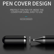 Imitation Porcelain 2 in 1 Mobile Phone Touch Screen Capacitive Pen for Apple / Huawei / Xiaomi / Samsung(Black)