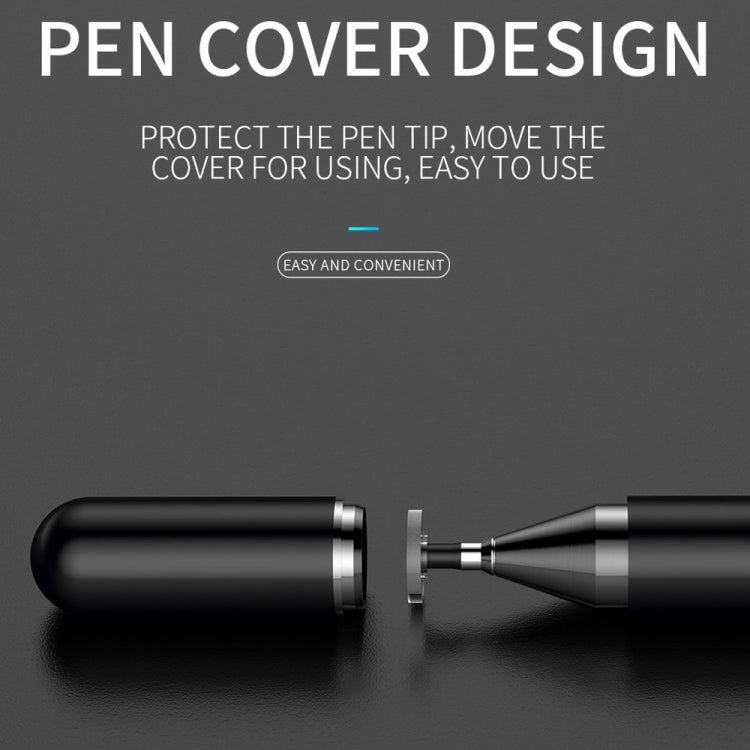Imitation Porcelain 2 in 1 Mobile Phone Touch Screen Capacitive Pen for Apple / Huawei / Xiaomi / Samsung(Black)