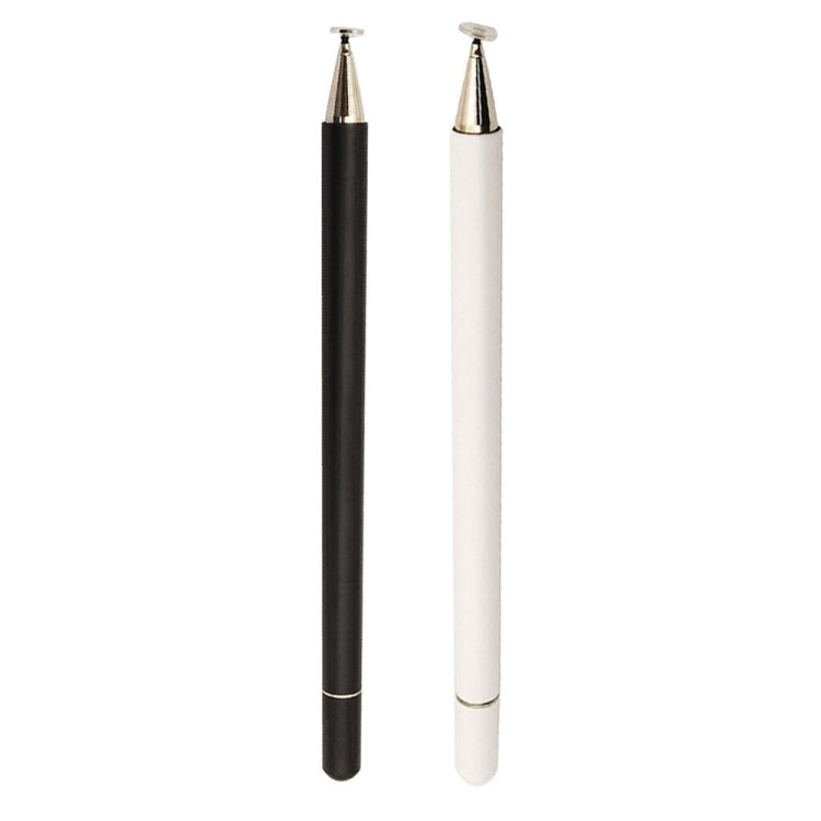 Imitation Porcelain 2 in 1 Mobile Phone Touch Screen Capacitive Pen for Apple / Huawei / Xiaomi / Samsung(Black)