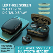 T20 TWS Bluetooth 5.0 Touch Wireless Bluetooth Earphone with Three LED Battery Display & Charging Box, Support Call & Voice Assistant(Gun Gray)