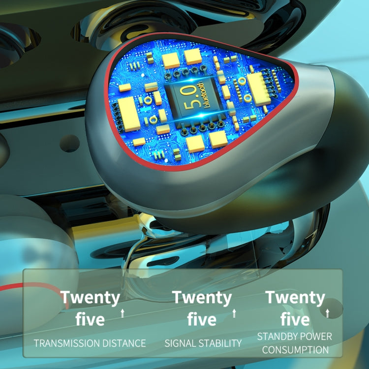 T20 TWS Bluetooth 5.0 Touch Wireless Bluetooth Earphone with Three LED Battery Display & Charging Box, Support Call & Voice Assistant(Champagne Gold) - TWS Earphone by PMC TechLife | Online Shopping South Africa | PMC TechLife