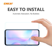 For Redmi 9 / 9A / 9C 2 PCS ENKAY Hat-Prince 0.26mm 9H 2.5D Curved Edge Tempered Glass Film