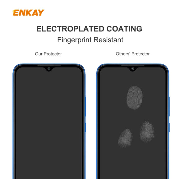 For Redmi 9 / 9A / 9C 2 PCS ENKAY Hat-Prince 0.26mm 9H 2.5D Curved Edge Tempered Glass Film