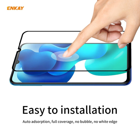 For Xiaomi Mi 10 Lite /Redmi 10X 5G 10 PCS ENKAY Hat-Prince Full Glue 0.26mm 9H 2.5D Tempered Glass Full Coverage Film