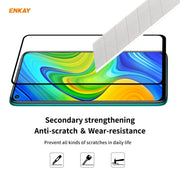 For Redmi 10X 4G / Redmi Note 9 10 PCS ENKAY Hat-Prince Full Glue 0.26mm 9H 2.5D Tempered Glass Full Coverage Film