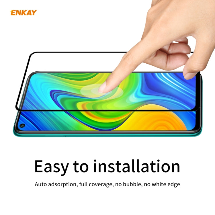 For Redmi 10X 4G / Redmi Note 9 10 PCS ENKAY Hat-Prince Full Glue 0.26mm 9H 2.5D Tempered Glass Full Coverage Film