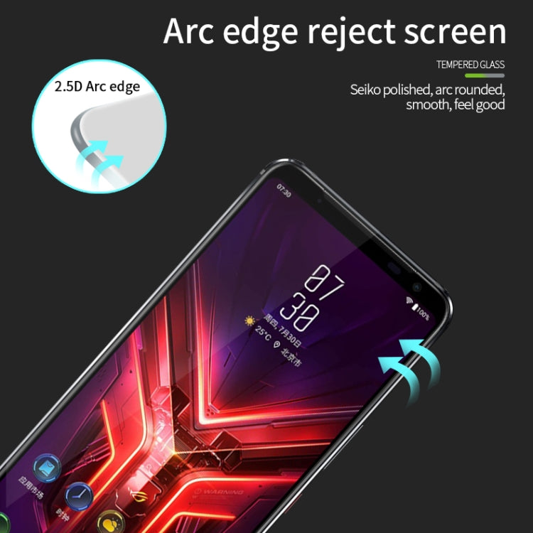 For ASUS ROG Phone 3 ZS661KS PINWUYO 9H 2.5D Full Screen Tempered Glass Film(Black) - ASUS Tempered Glass by PINWUYO | Online Shopping South Africa | PMC TechLife | Buy Now Pay Later Mobicred