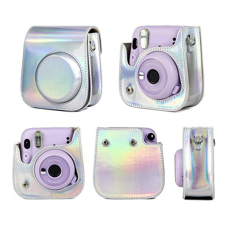 Richwell Portable Aurora  PU Leather Camera Case Camera Bag with Shoulder Strap, Suitable for Fujifilm Instax Mini 11(Rose Pink) - Leather Bag by Richwell | Online Shopping South Africa | PMC TechLife | Buy Now Pay Later Mobicred