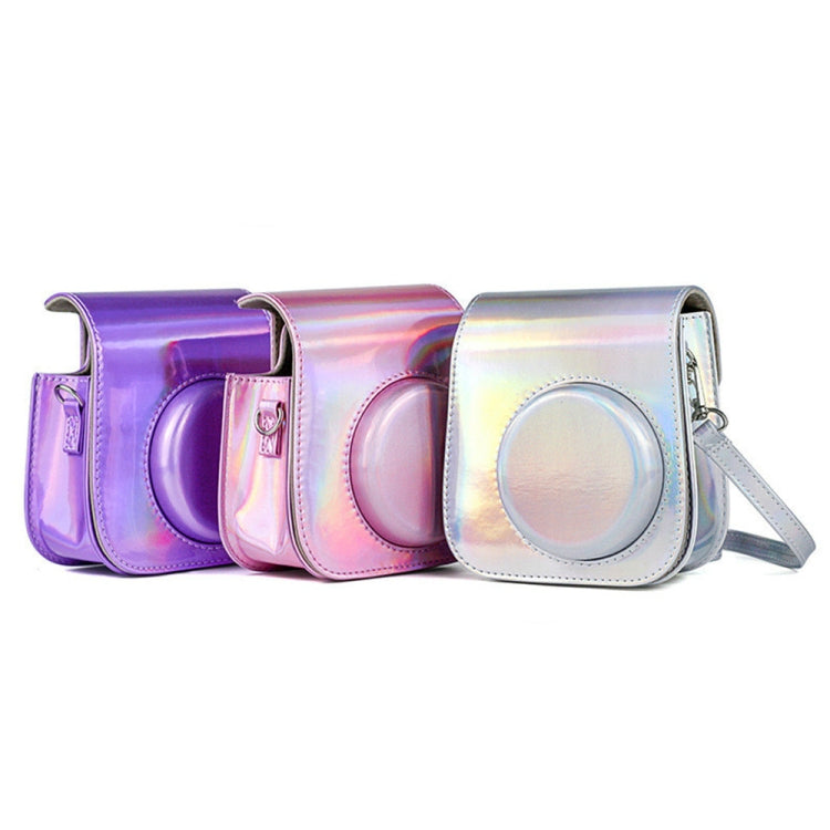 Richwell Portable Aurora  PU Leather Camera Case Camera Bag with Shoulder Strap, Suitable for Fujifilm Instax Mini 11(Rose Pink) - Leather Bag by Richwell | Online Shopping South Africa | PMC TechLife | Buy Now Pay Later Mobicred