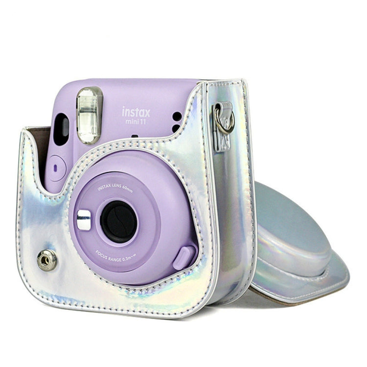 Richwell Portable Aurora  PU Leather Camera Case Camera Bag with Shoulder Strap, Suitable for Fujifilm Instax Mini 11(Rose Pink) - Leather Bag by Richwell | Online Shopping South Africa | PMC TechLife | Buy Now Pay Later Mobicred
