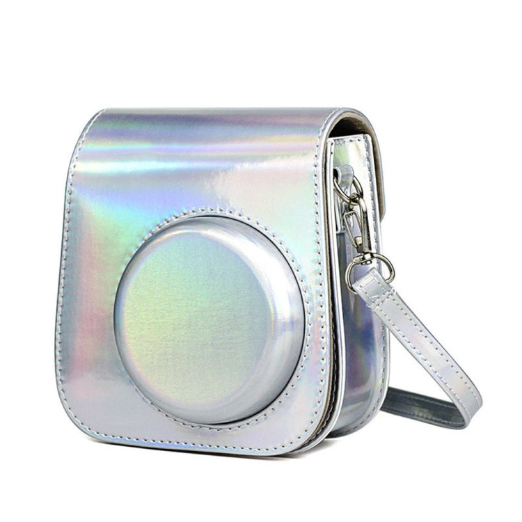 Richwell Portable Aurora  PU Leather Camera Case Camera Bag with Shoulder Strap, Suitable for Fujifilm Instax Mini 11(Silver) - Leather Bag by Richwell | Online Shopping South Africa | PMC TechLife | Buy Now Pay Later Mobicred