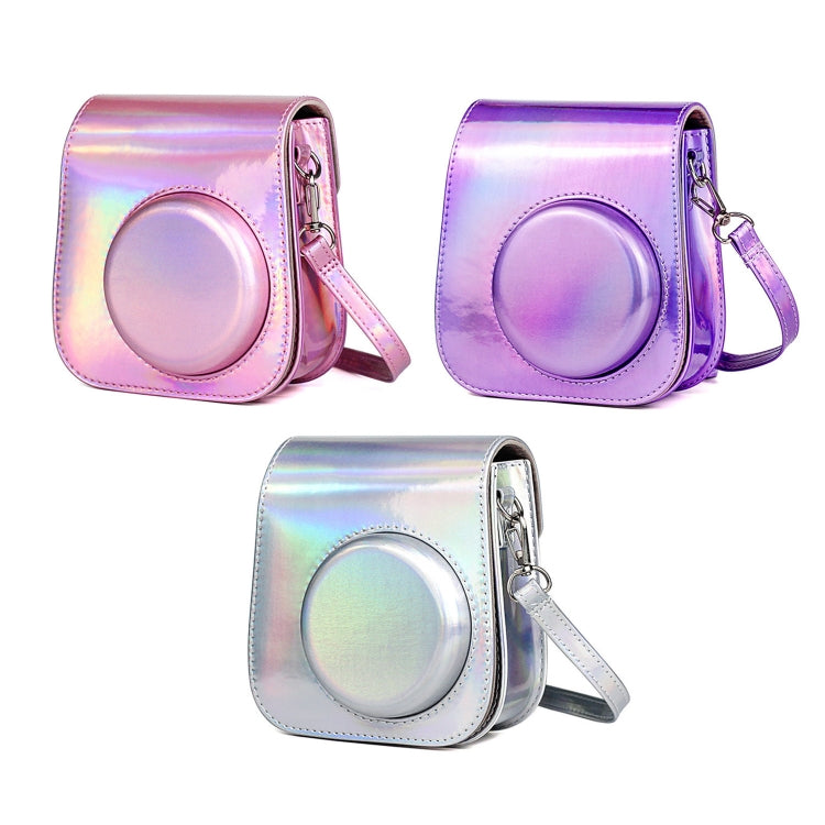 Richwell Portable Aurora  PU Leather Camera Case Camera Bag with Shoulder Strap, Suitable for Fujifilm Instax Mini 11(Silver) - Leather Bag by Richwell | Online Shopping South Africa | PMC TechLife | Buy Now Pay Later Mobicred