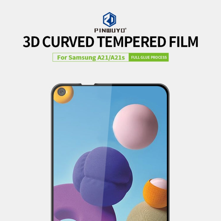 For Samsung Galaxy A21 / A21s PINWUYO 9H 3D Curved Full Screen Explosion-proof Tempered Glass Film(Black)