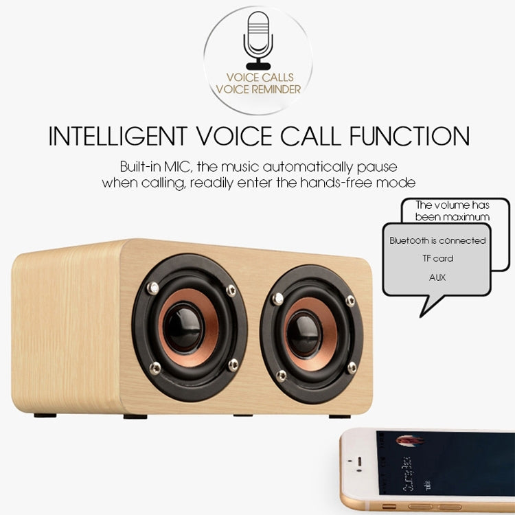 W5 Portable HiFi Shock Bass Wooden Bluetooth Speaker(Yellow) - Mini Speaker by PMC TechLife | Online Shopping South Africa | PMC TechLife | Buy Now Pay Later Mobicred