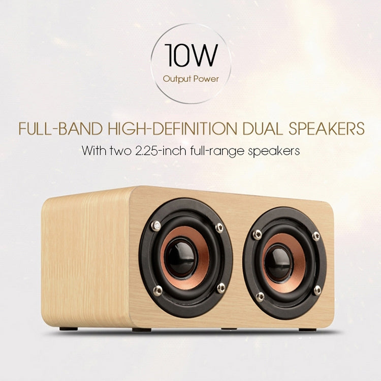W5 Portable HiFi Shock Bass Wooden Bluetooth Speaker(Dark Brown)