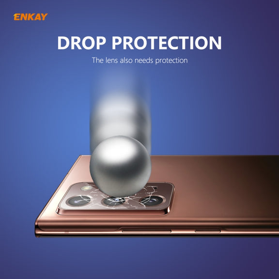 For Samsung Galaxy Note20 Ultra 2 PCS Hat-Prince ENKAY 0.2mm 9H 2.15D Round Edge Rear Camera Lens Tempered Glass Film Protector