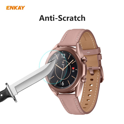For Samsung Galaxy Watch 3 45mm 2 PCS ENKAY Hat-Prince 0.2mm 9H 2.15D Curved Edge Tempered Glass Screen Protector Watch Film - Screen Protector by ENKAY | Online Shopping South Africa | PMC Jewellery | Buy Now Pay Later Mobicred