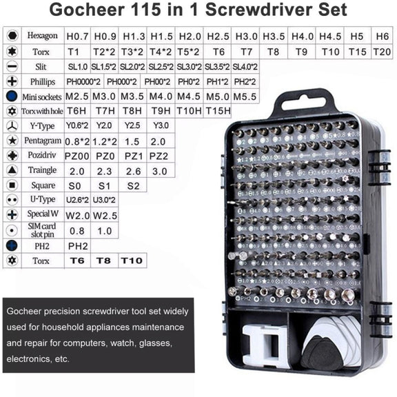 115 in 1 Precision Screw Driver Mobile Phone Computer Disassembly Maintenance Tool Set(Purple)