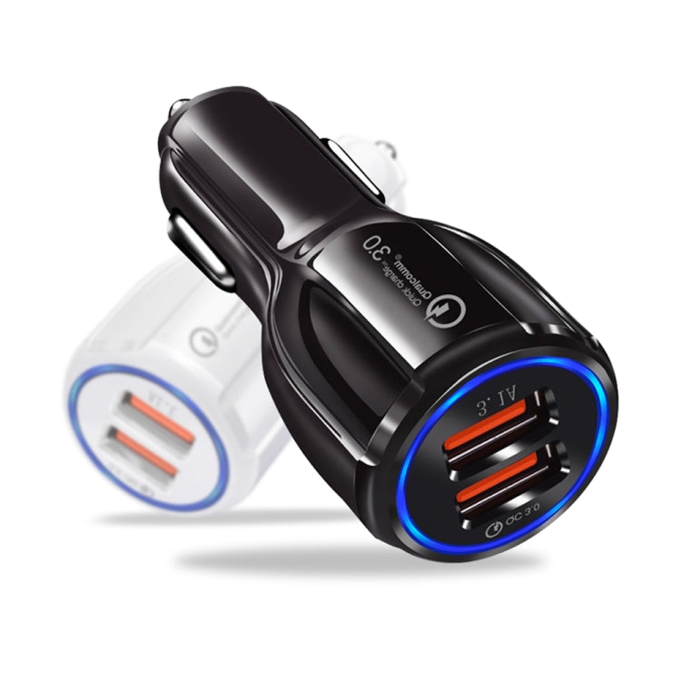 Qc3.0 Dual USB 6A Vehicle Fast Charger / Mobile Phone Tablet Fast Charging(White)