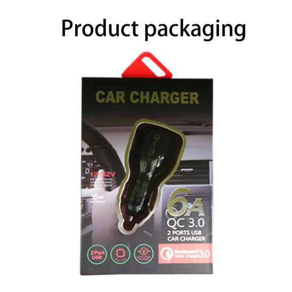 Qc3.0 Dual USB 6A Vehicle Fast Charger / Mobile Phone Tablet Fast Charging(White)