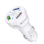 YSY-395KC QC3.0 3 USB 35W High Power Vehicle Charger / Mobile Phone Tablet Universal Vehicle Charger(White)
