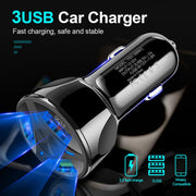 YSY-395KC QC3.0 3 USB 35W High Power Vehicle Charger / Mobile Phone Tablet Universal Vehicle Charger(White)