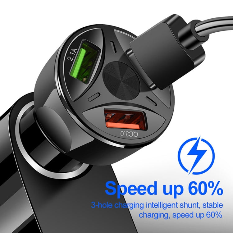 YSY-395KC QC3.0 3 USB 35W High Power Vehicle Charger / Mobile Phone Tablet Universal Vehicle Charger(White)
